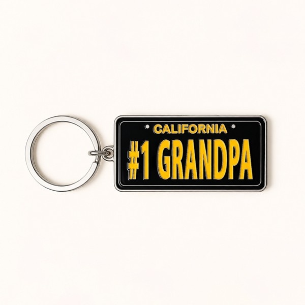 #1 Grandpa Keychain – California License Plate Style