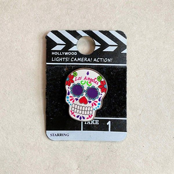 Los Angeles Skeleton  Face Lights Camera Action Style - Keychain