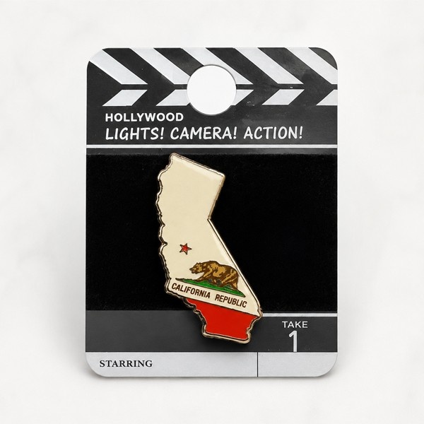 California Republic Lights Camera Action Style - Keychain