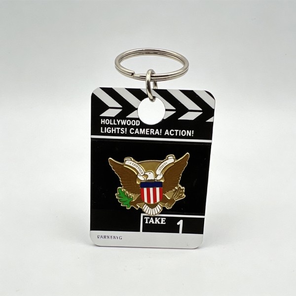 Patriotic Eagle Lights Camera Action Style - Keychain