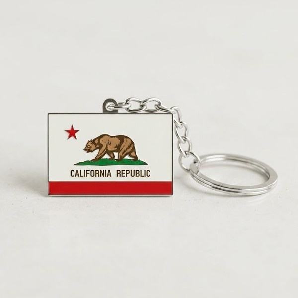 The California Republic Square Keychain