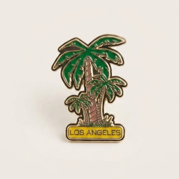 Los Angeles Triple Palm Tree Enamel Keychain