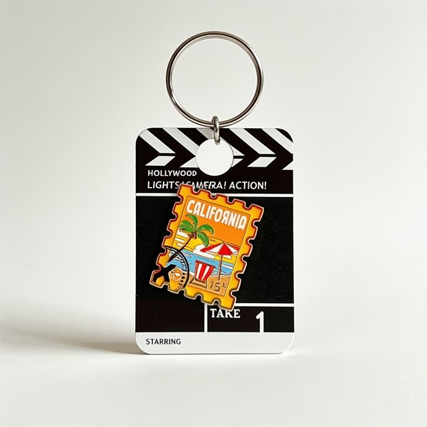 The Hollywood Postcard Charm Lights Camera Action Style - Keychain