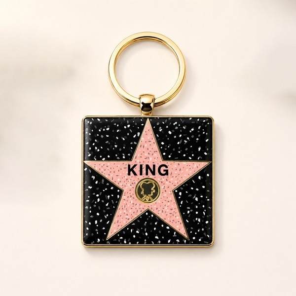 King Square Star Keychain – Hollywood Walk of Fame Style