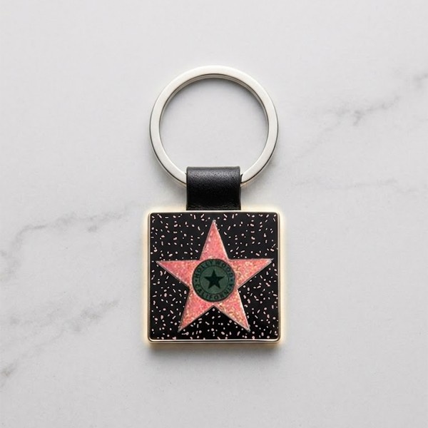 Hollywood Boulevard Square Star Keychain – Hollywood Walk of Fame Style