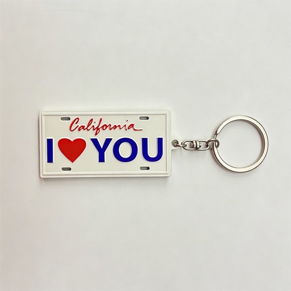 I Love You Keychain – California License Plate Style