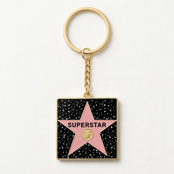 Superstar Square Star Keychain – Hollywood Walk of Fame Style
