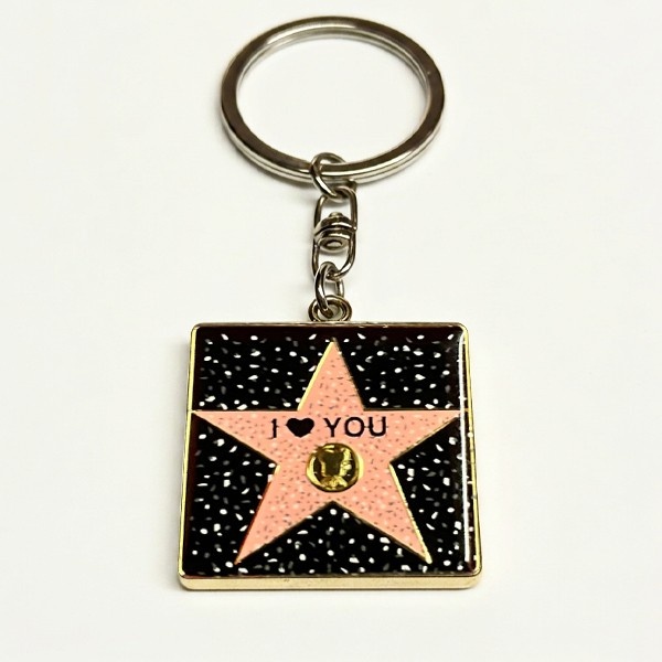 I Love You Square Star Keychain – Hollywood Walk of Fame Style